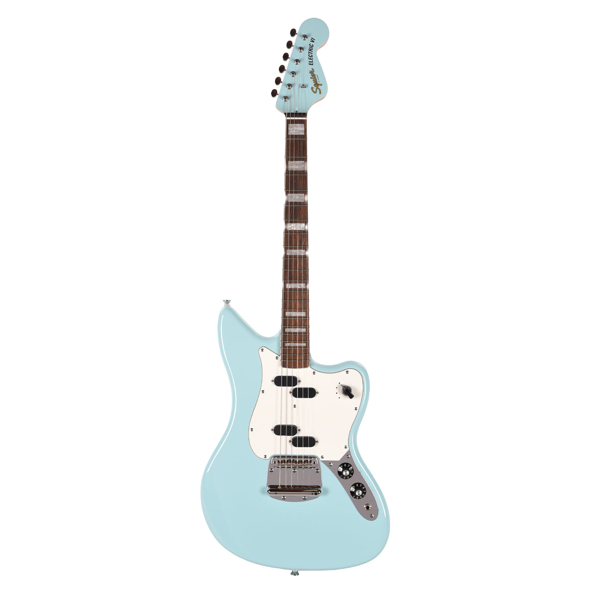 Squier Paranormal Electric VI Daphne Blue w/Painted Headcap Electric Guitars