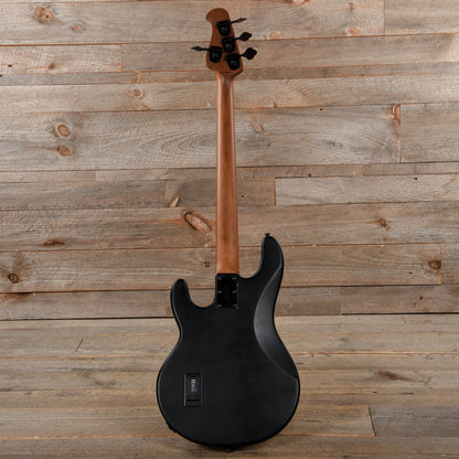 Sterling by Music Man StingRay RAY34 Poplar Burl Dark Scarlet Burst Satin Bass Guitars / 4-String