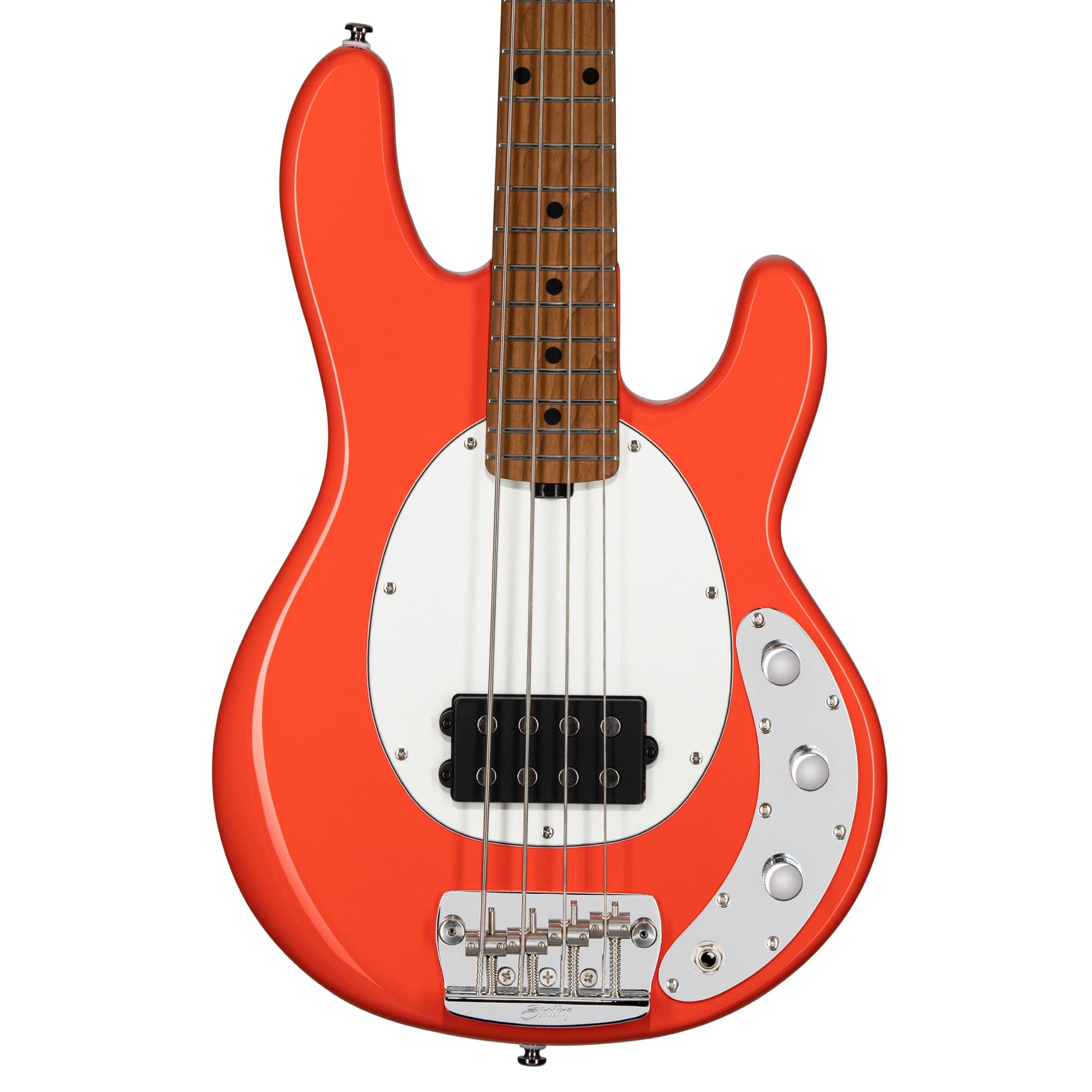 Sterling By Music Man StingRay Short Scale RAYSS4 Fiesta Red Bass Guit