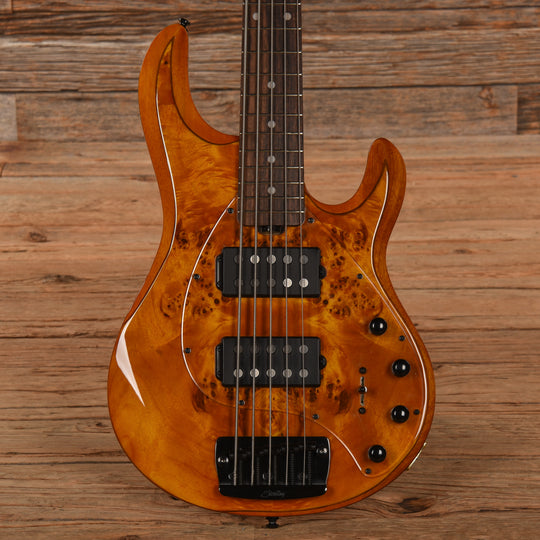 Sterling by Music Man StingRay Ray35HH Poplar Burl Amber Bass Guitars / 5-String or More