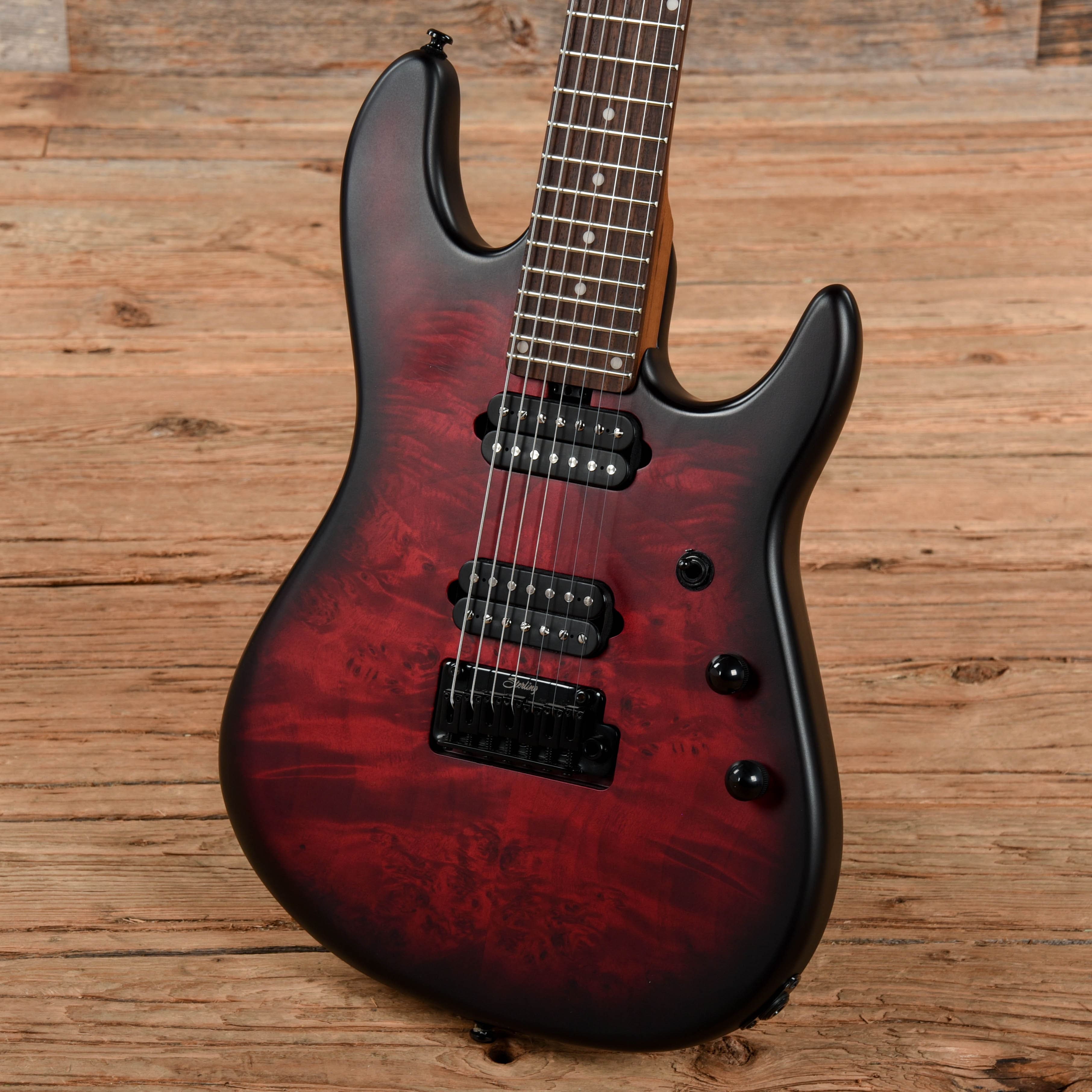 Sterling by Music Man Jason Richardson Signature 7-String Cutlass Dark Scarlet Burst Satin 2022 Electric Guitars / Solid Body