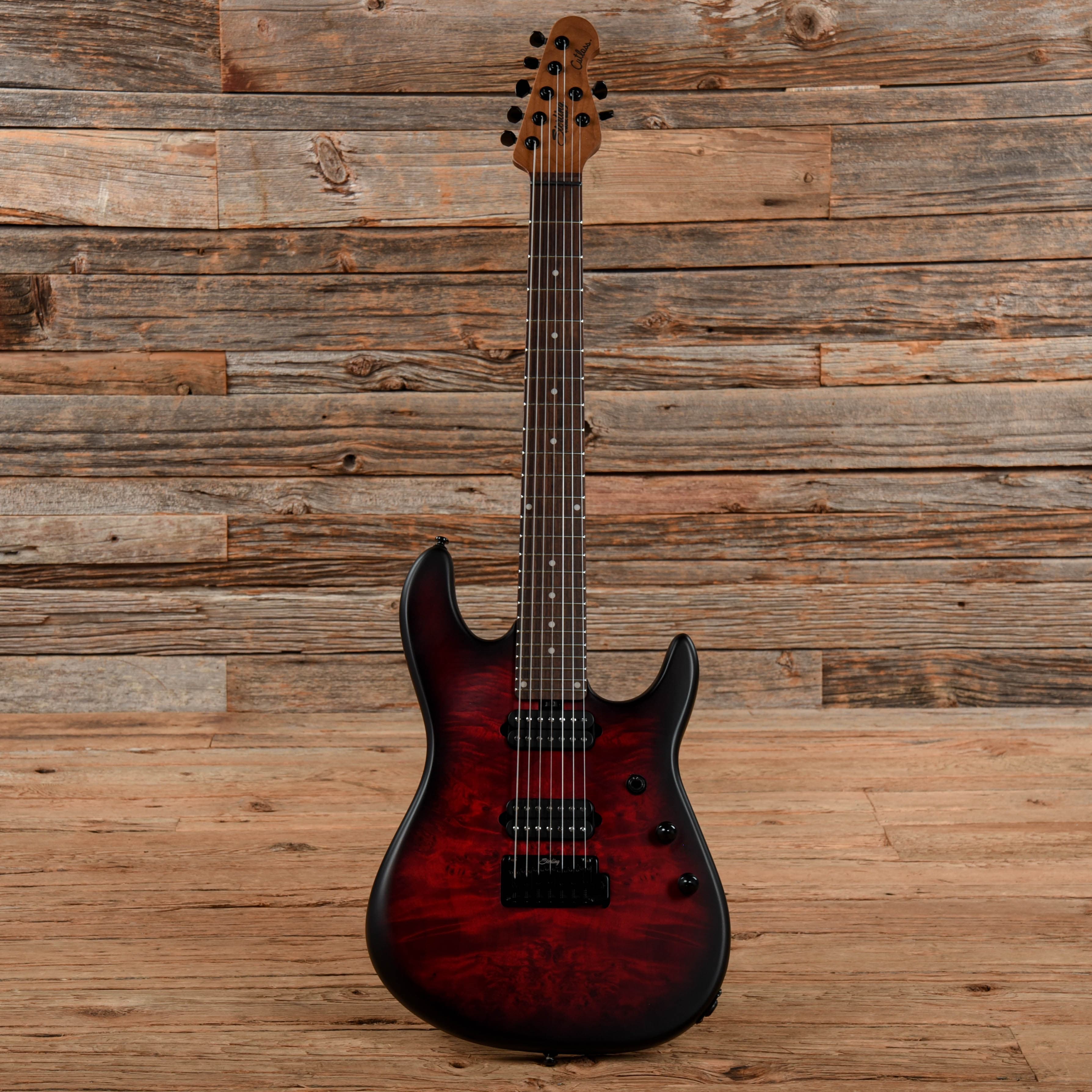 Sterling by Music Man Jason Richardson Signature 7-String Cutlass Dark Scarlet Burst Satin 2022 Electric Guitars / Solid Body