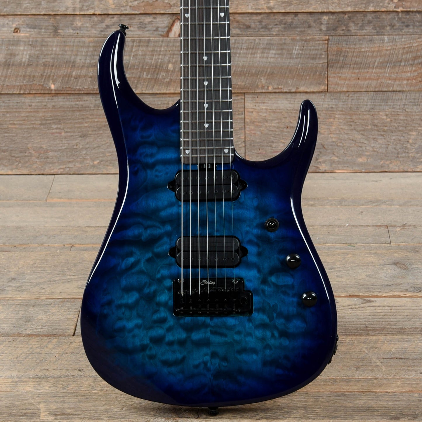 Sterling by Music Man JP157D John Petrucci 7-String Quilted Maple Cerulean Paradise Electric Guitars / Solid Body