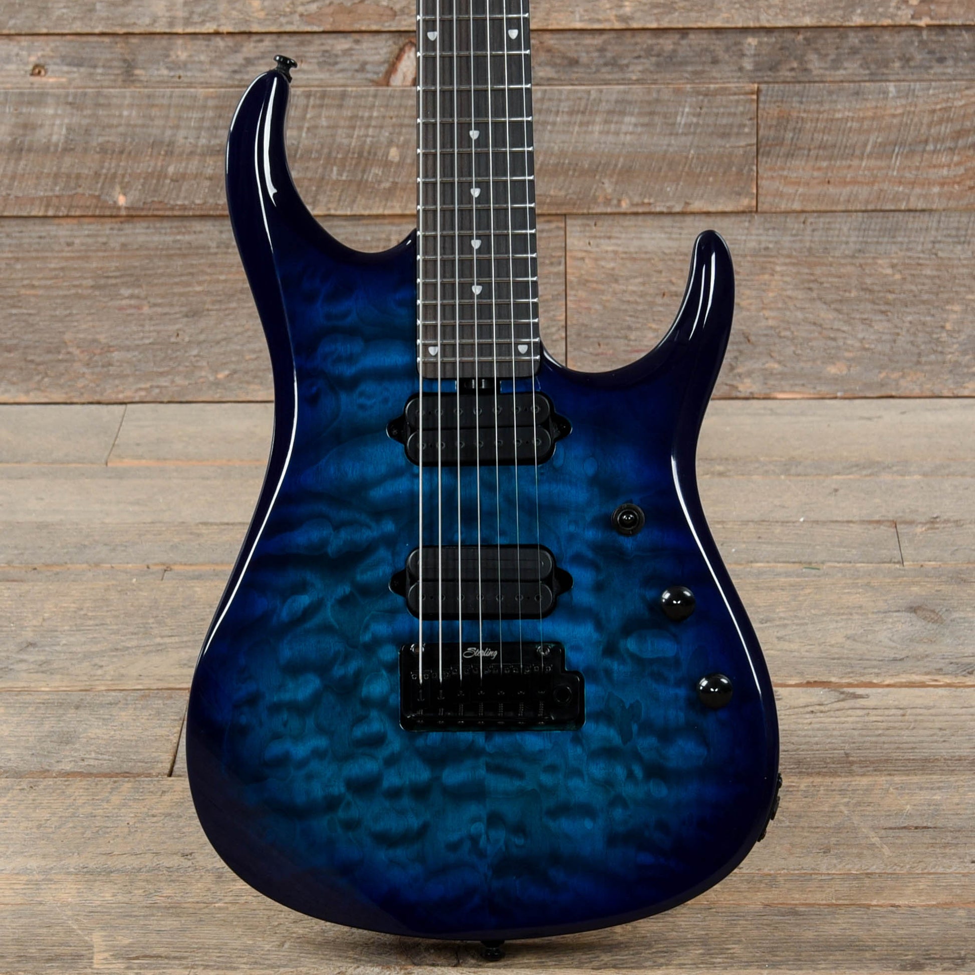 Sterling by Music Man JP157D John Petrucci 7-String Quilted Maple Cerulean Paradise Electric Guitars / Solid Body