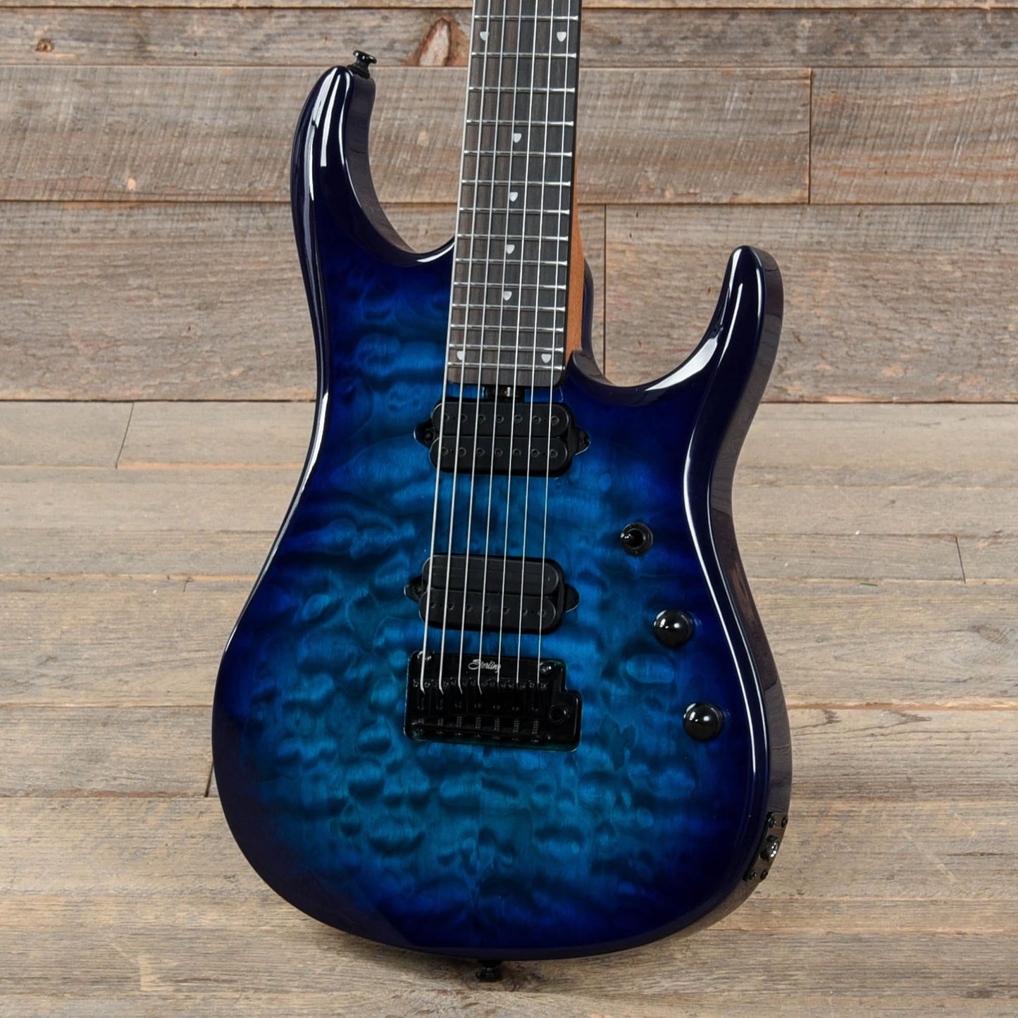 Sterling by Music Man JP157D John Petrucci 7-String Quilted Maple Cerulean Paradise Electric Guitars / Solid Body