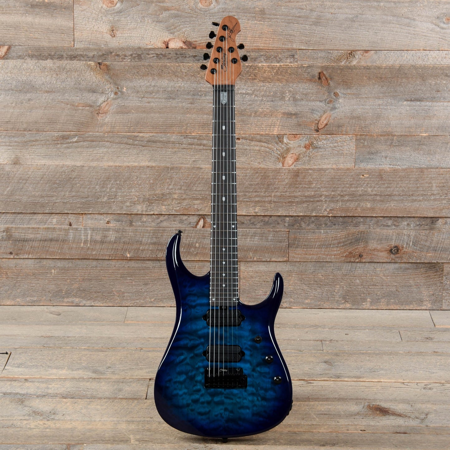 Sterling by Music Man JP157D John Petrucci 7-String Quilted Maple Cerulean Paradise Electric Guitars / Solid Body