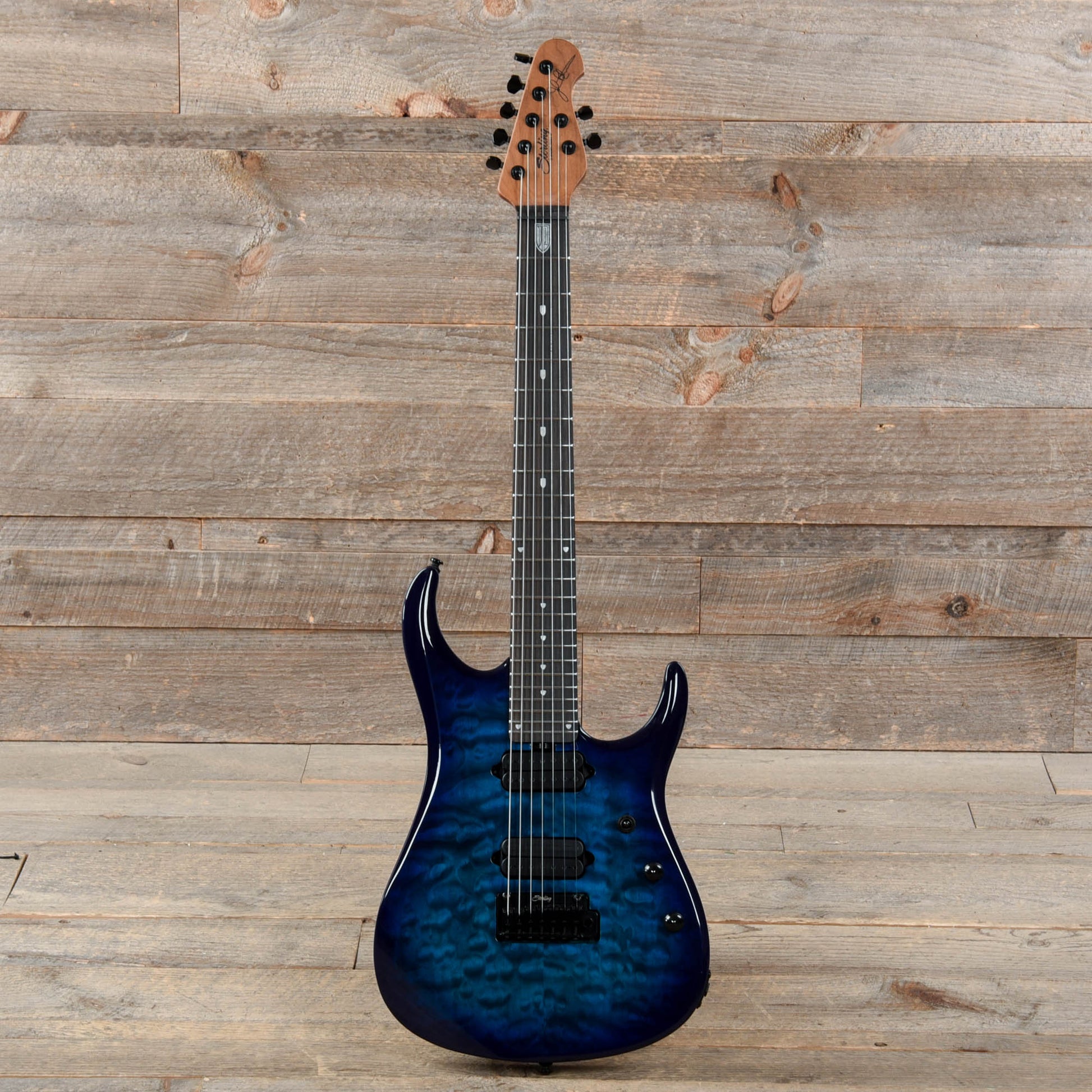 Sterling by Music Man JP157D John Petrucci 7-String Quilted Maple Cerulean Paradise Electric Guitars / Solid Body