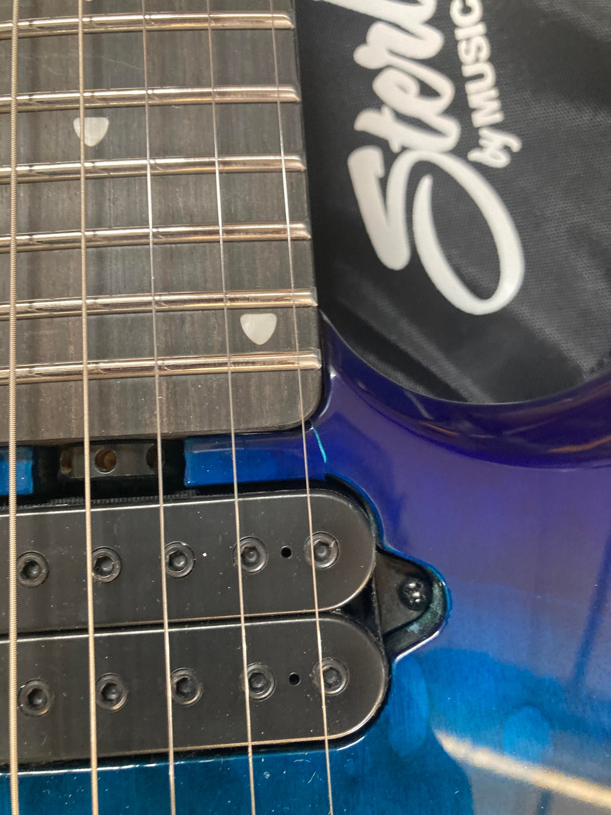 Sterling by Music Man JP157D John Petrucci 7-String Quilted Maple Cerulean Paradise Electric Guitars / Solid Body