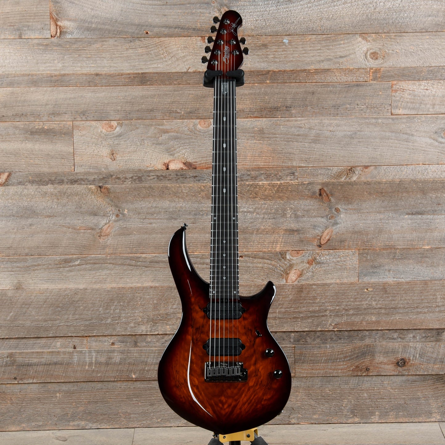 Sterling by Music Man MAJ270X John Petrucci Majesty 7-String Spalted Maple Blood Orange Burst Electric Guitars / Solid Body