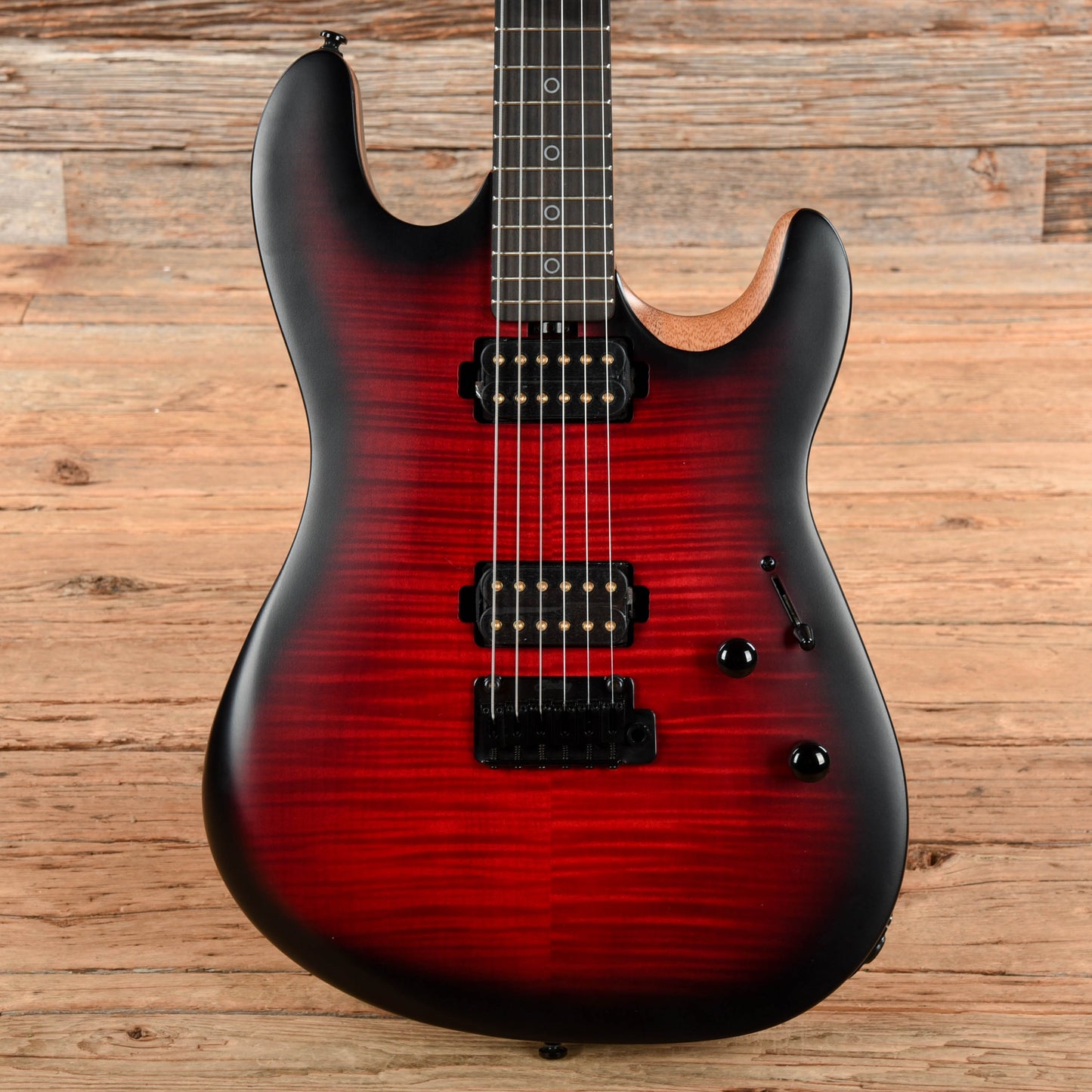 Sterling by Music Man Rabea Massaad Artist Series Sabre Blood Flame Burst Electric Guitars