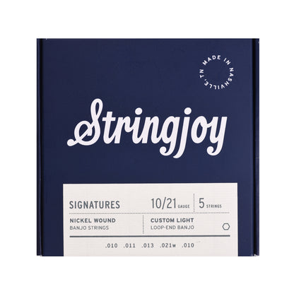 Stringjoy Signatures Custom Light Gauge 10-21 5-String Nickel Wound Banjo Strings Accessories / Strings / Banjo Strings