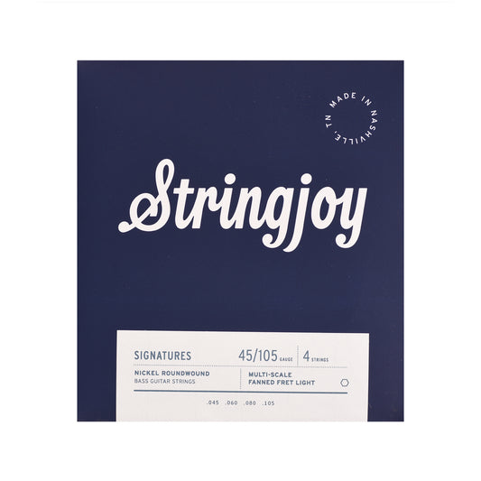 Stringjoy Signatures Light Gauge 45-105 4-String Fanned Fret Nickel Wound Bass Guitar Strings Accessories / Strings / Bass Strings