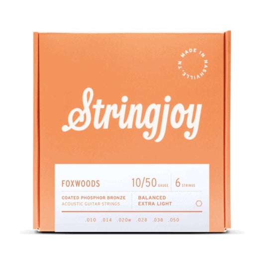Stringjoy Foxwoods Acoustic Coated Phosphor Bronze Extra Light Gauge 10-50 Accessories / Strings / Guitar Strings