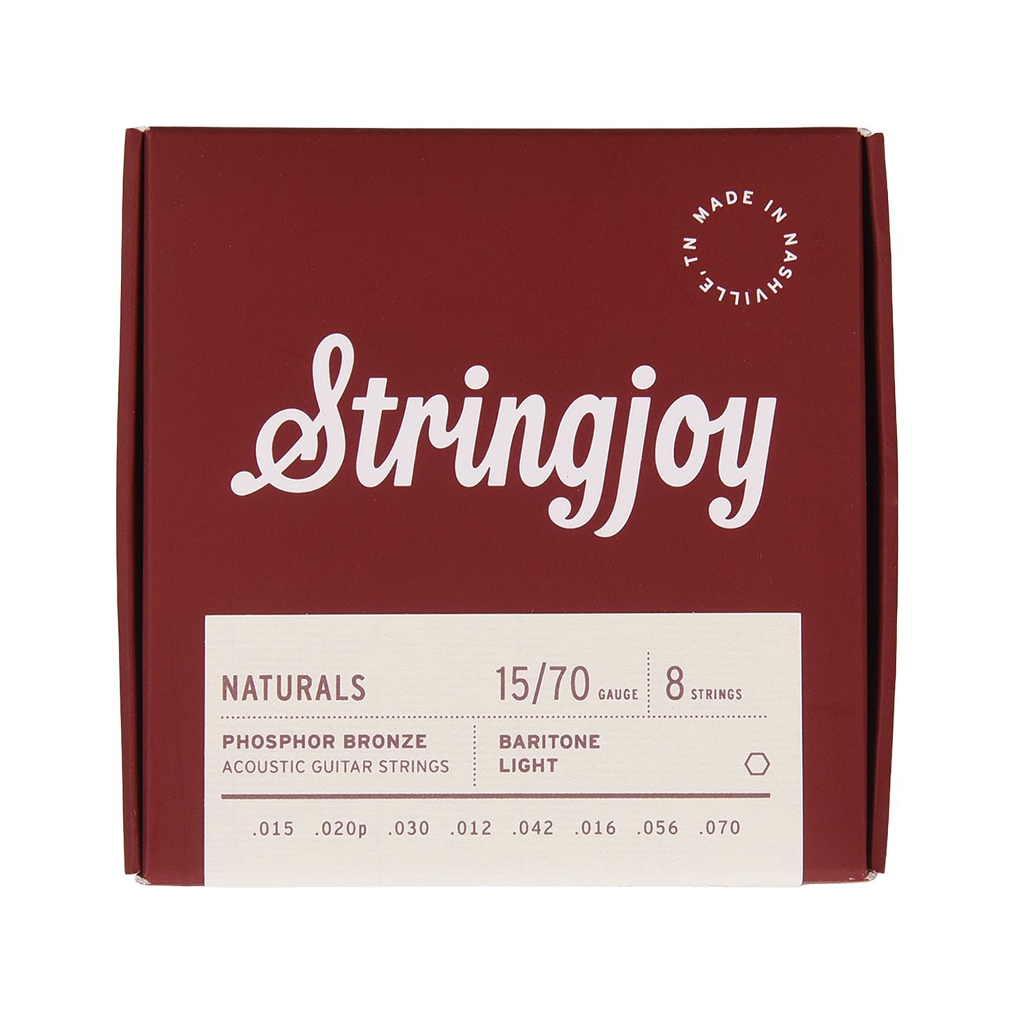 Stringjoy Naturals Baritone Gauge 15-70 8-String Phosphor Bronze Acoustic Guitar Strings Accessories / Strings / Guitar Strings