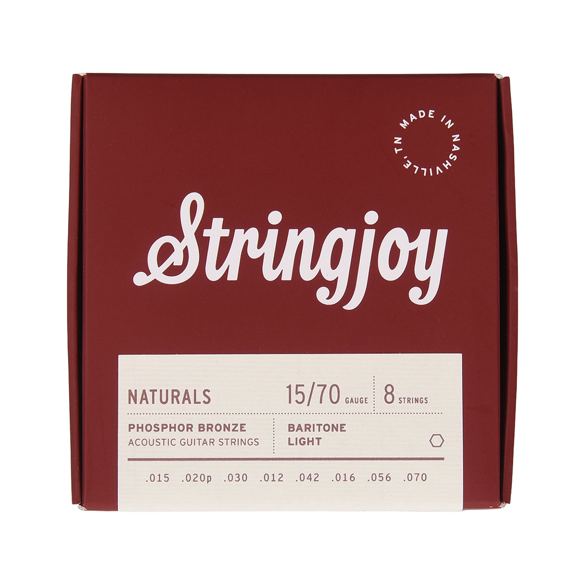 Stringjoy Naturals Baritone Gauge 15-70 8-String Phosphor Bronze Acoustic Guitar Strings Accessories / Strings / Guitar Strings