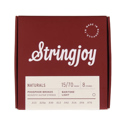 Stringjoy Naturals Baritone Gauge 15-70 8-String Phosphor Bronze Acoustic Guitar Strings Accessories / Strings / Guitar Strings