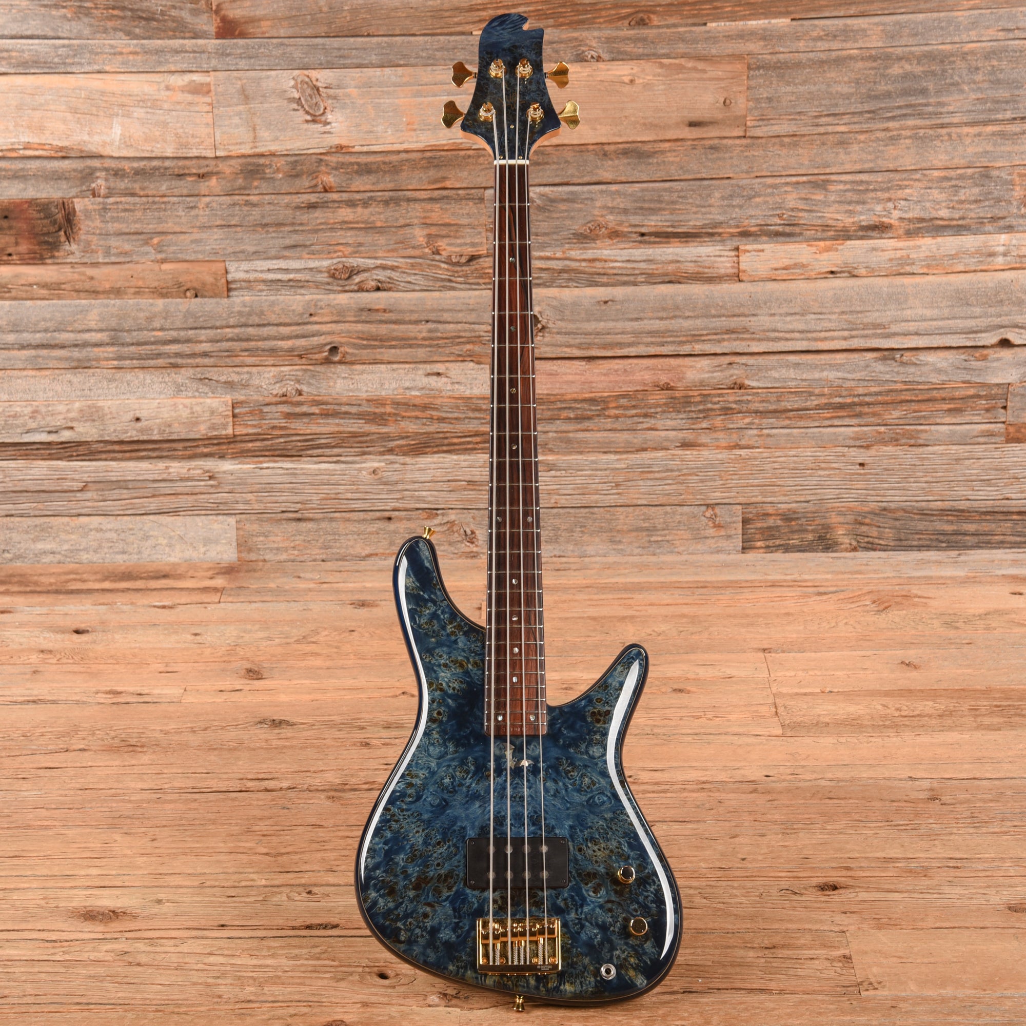 Sugi NB4C Poplar Burl Blue 2021 Bass Guitars / 4-String