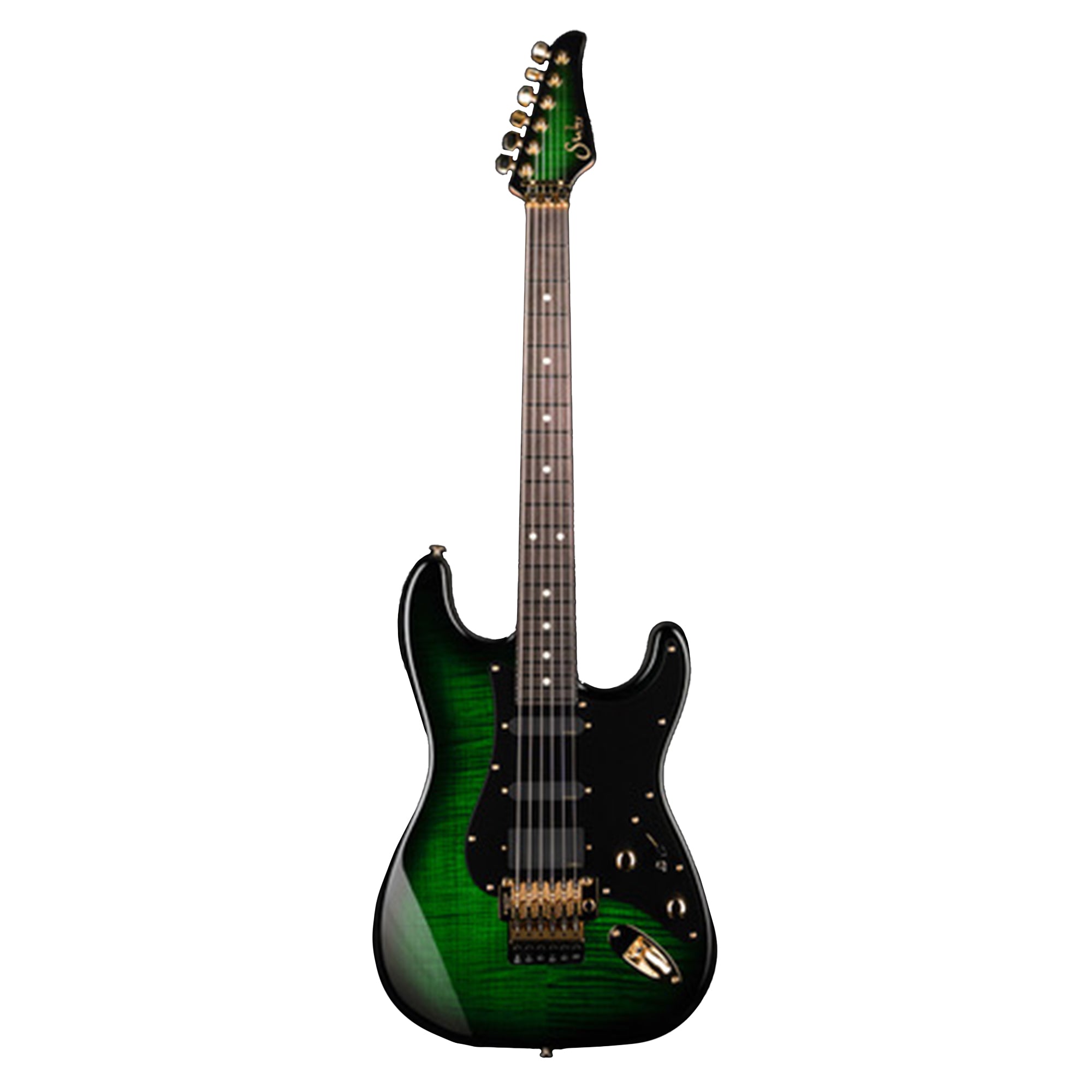 Suhr Classic S Studio LE Trans Green Burst w/ Flame Maple Top