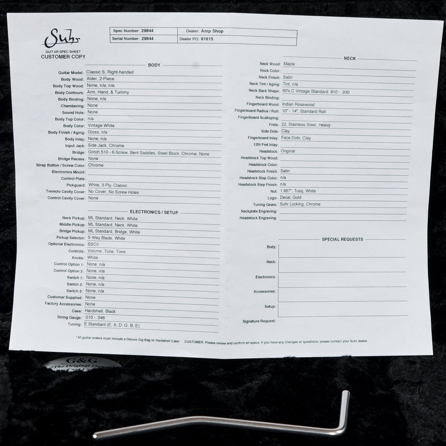 Suhr Classic S White Electric Guitars / Solid Body