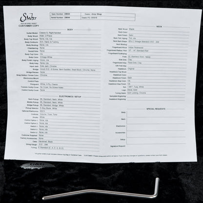 Suhr Classic S White Electric Guitars / Solid Body