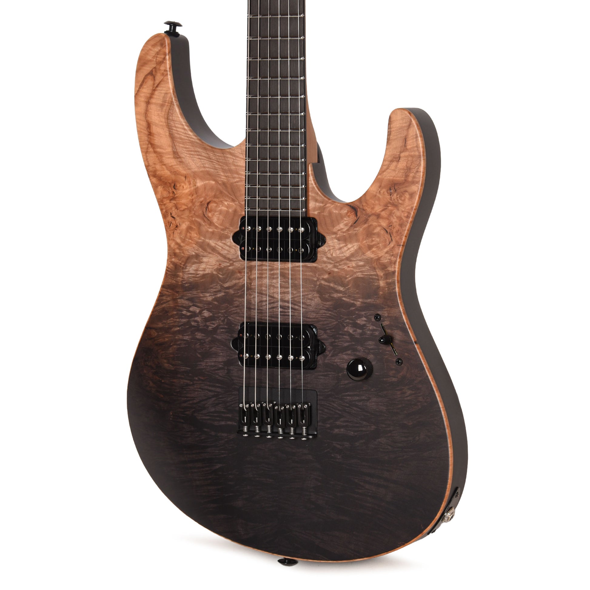 Suhr Custom Modern Black Gradient w/CME-Selected Burl Maple Top Electric Guitars / Solid Body