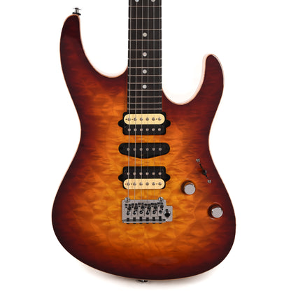 Suhr Custom Modern Carve Top Set Neck Aged Cherry Burst Electric Guitars / Solid Body