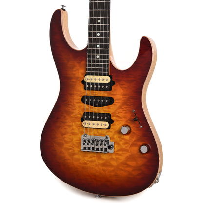 Suhr Custom Modern Carve Top Set Neck Aged Cherry Burst Electric Guitars / Solid Body