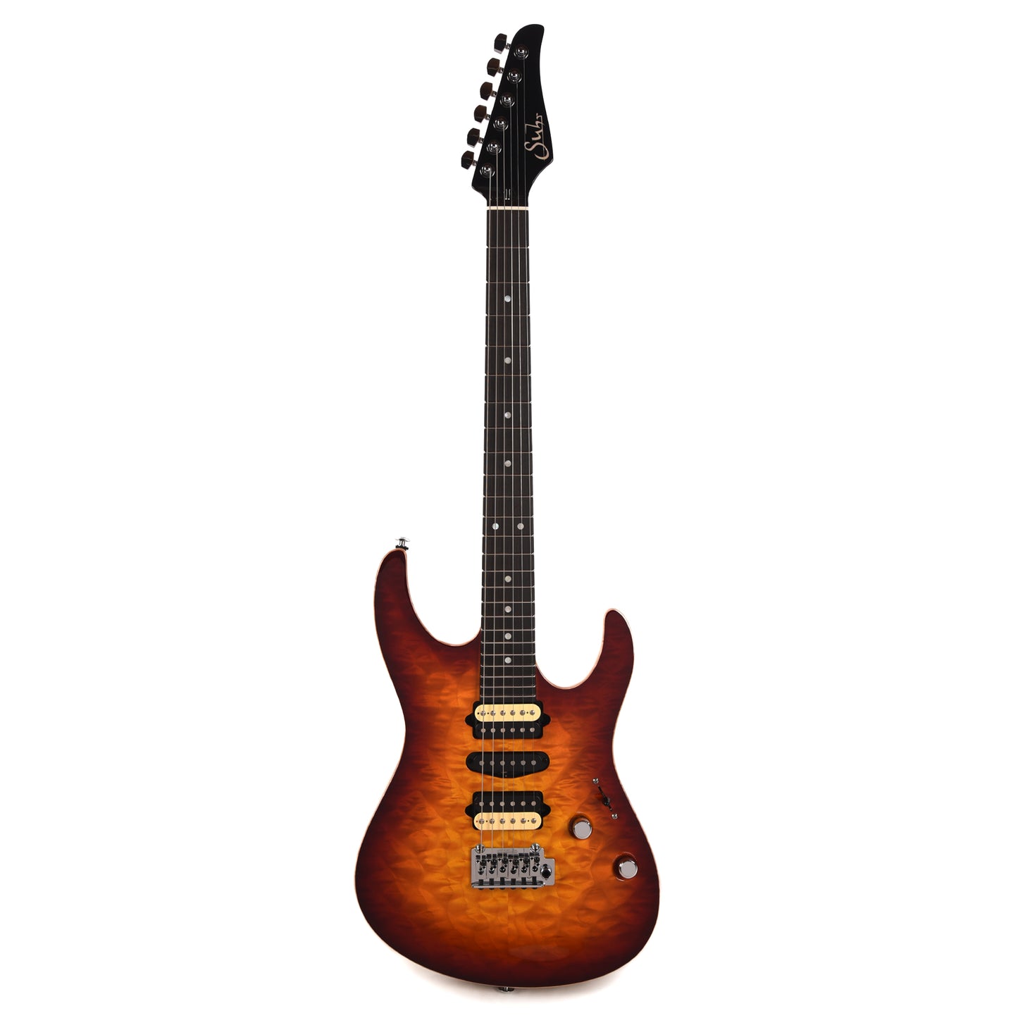 Suhr Custom Modern Carve Top Set Neck Aged Cherry Burst Electric Guitars / Solid Body