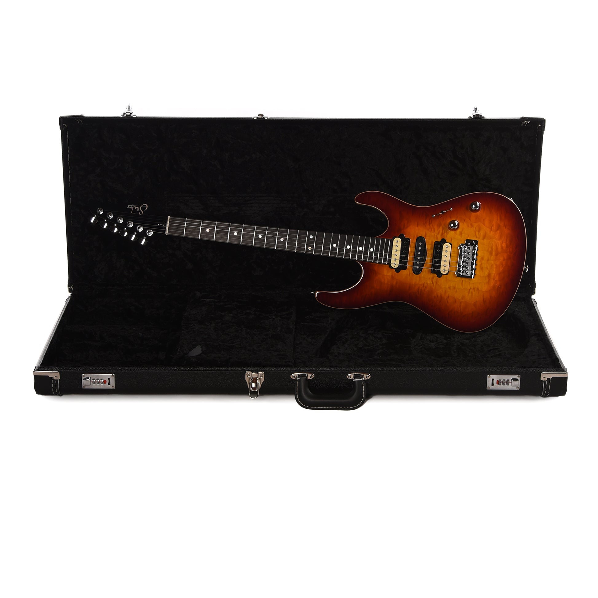 Suhr Custom Modern Carve Top Set Neck Aged Cherry Burst Electric Guitars / Solid Body