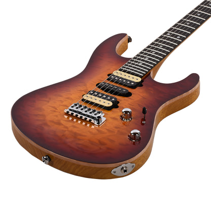 Suhr Custom Modern Carve Top Set Neck Aged Cherry Burst Electric Guitars / Solid Body