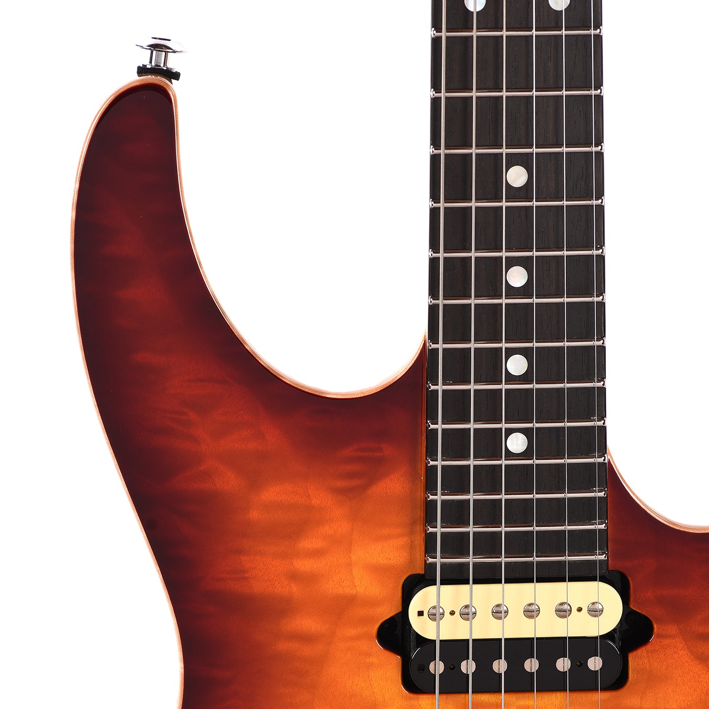 Suhr Custom Modern Carve Top Set Neck Aged Cherry Burst Electric Guitars / Solid Body