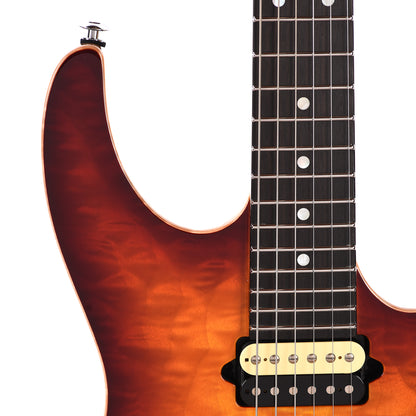 Suhr Custom Modern Carve Top Set Neck Aged Cherry Burst Electric Guitars / Solid Body