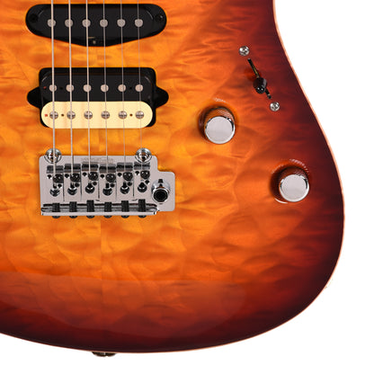 Suhr Custom Modern Carve Top Set Neck Aged Cherry Burst Electric Guitars / Solid Body