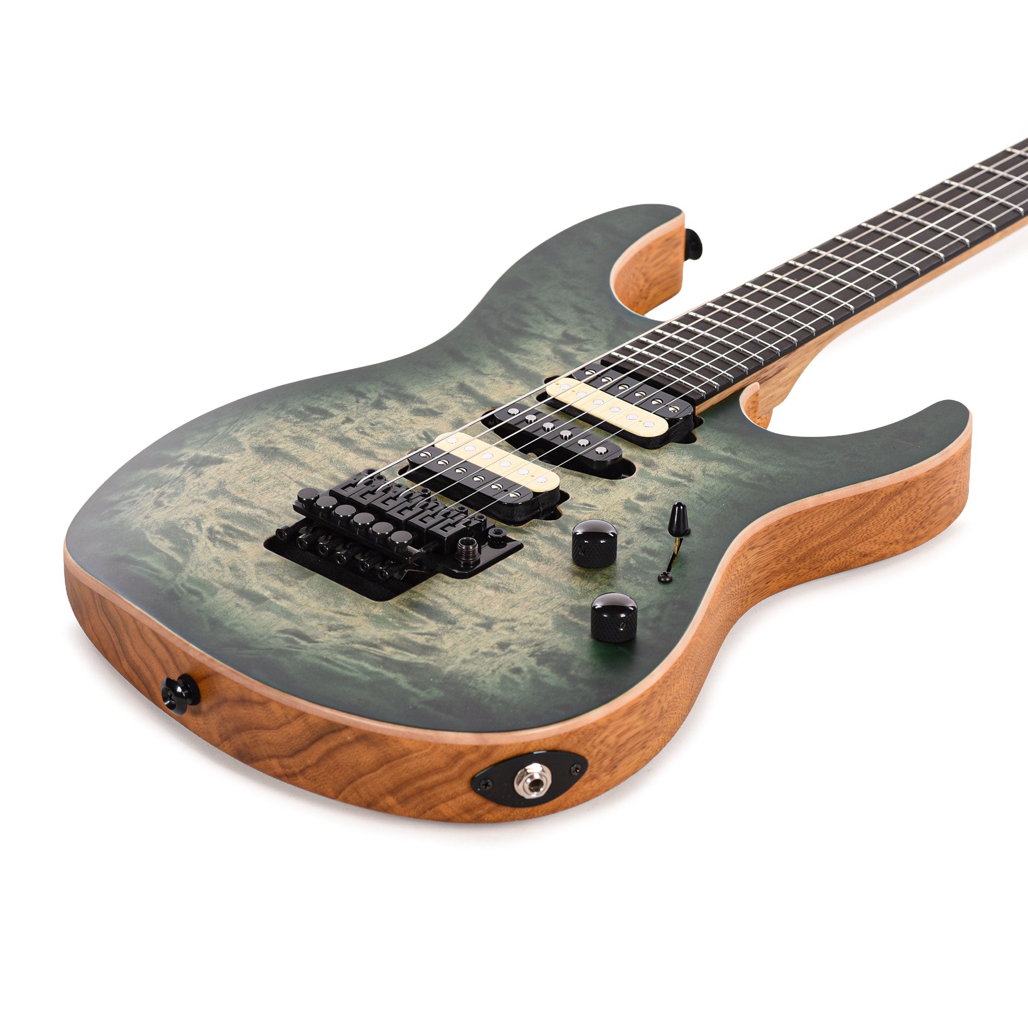 Suhr Custom Modern Faded Trans Green Burst w/CME-Selected Quilt Maple Top Electric Guitars / Solid Body