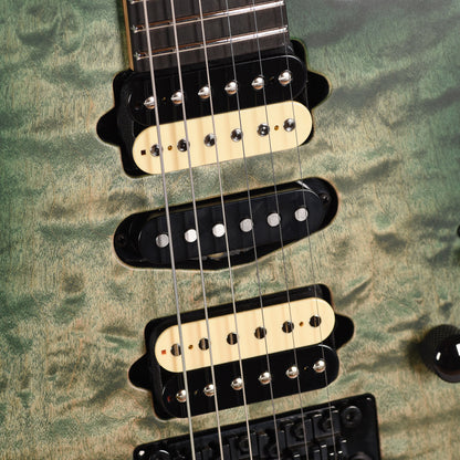 Suhr Custom Modern Faded Trans Green Burst w/CME-Selected Quilt Maple Top Electric Guitars / Solid Body