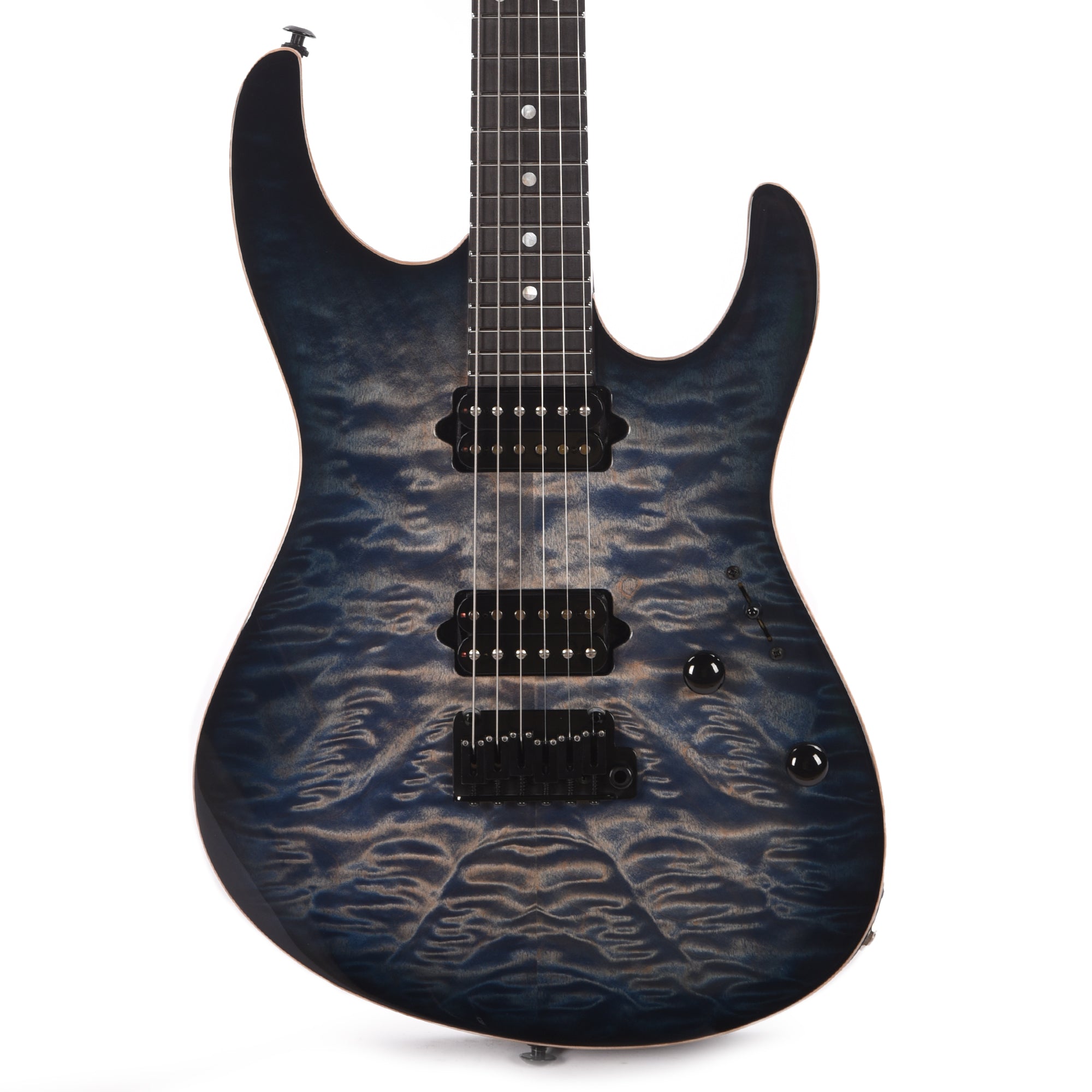 Suhr Custom Modern HH Angel Quilt Maple/Mahogany Faded Transparent Whale Blue Burst Electric Guitars / Solid Body