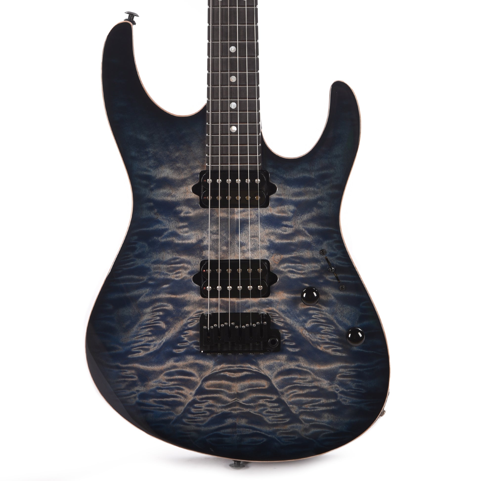 Suhr Custom Modern HH Angel Quilt Maple/Mahogany Faded Transparent Whale Blue Burst Electric Guitars / Solid Body