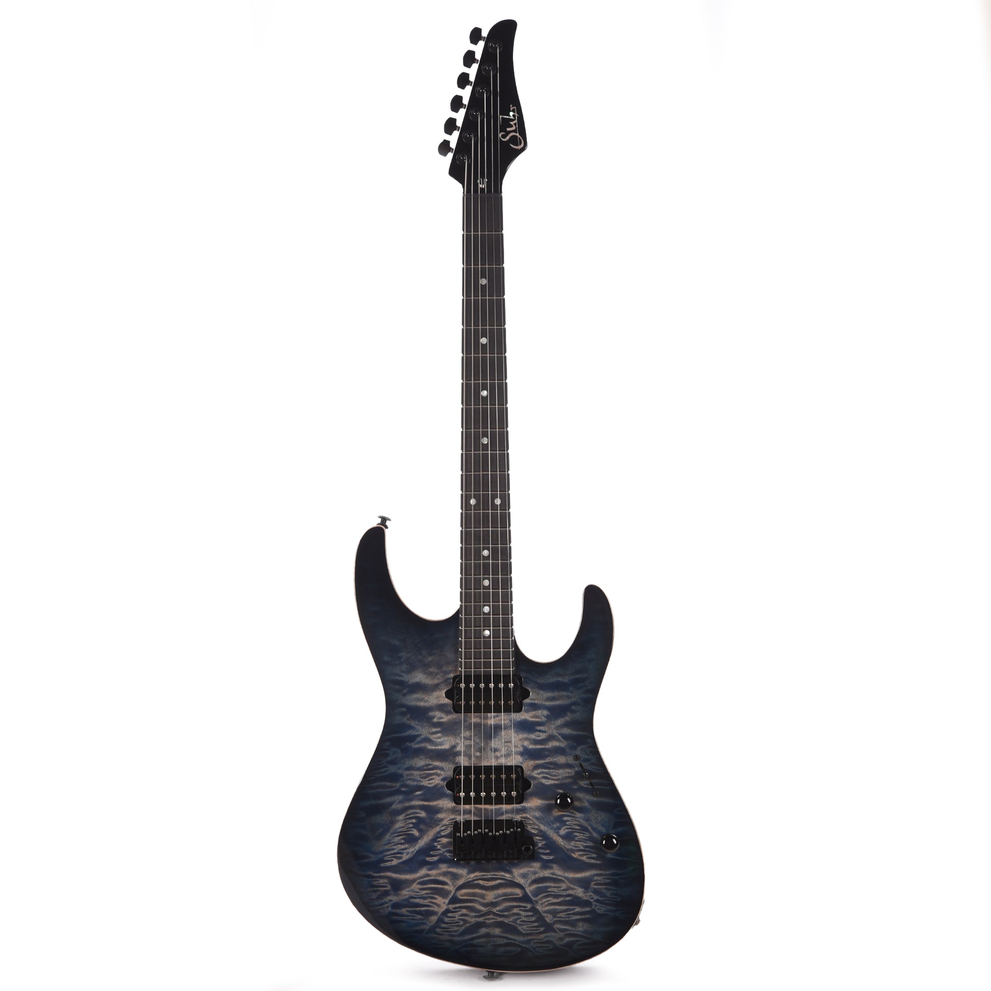 Suhr Custom Modern HH Angel Quilt Maple/Mahogany Faded Transparent Whale Blue Burst Electric Guitars / Solid Body
