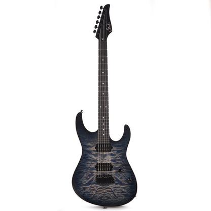 Suhr Custom Modern HH Angel Quilt Maple/Mahogany Faded Transparent Whale Blue Burst Electric Guitars / Solid Body