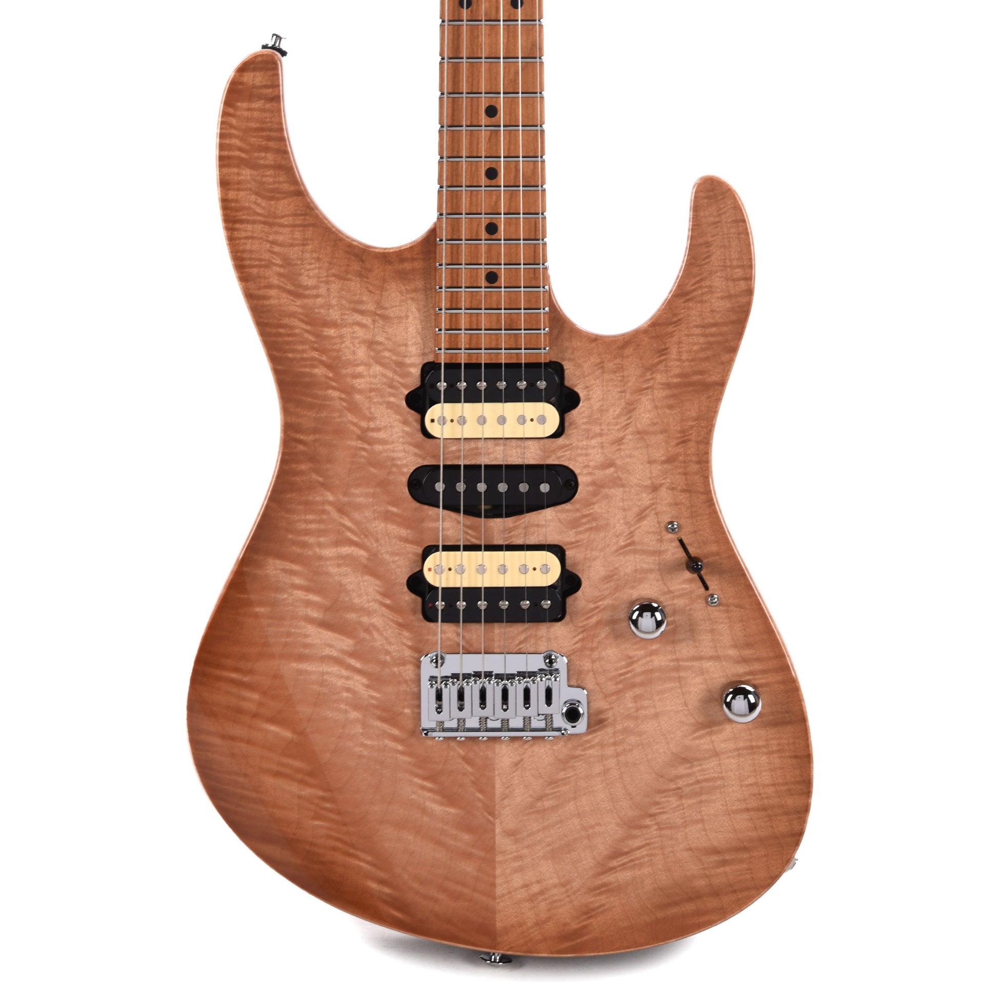Suhr Custom Modern HSH Angel Quilt Maple Natural Burst w/Roasted Maple Neck Electric Guitars / Solid Body