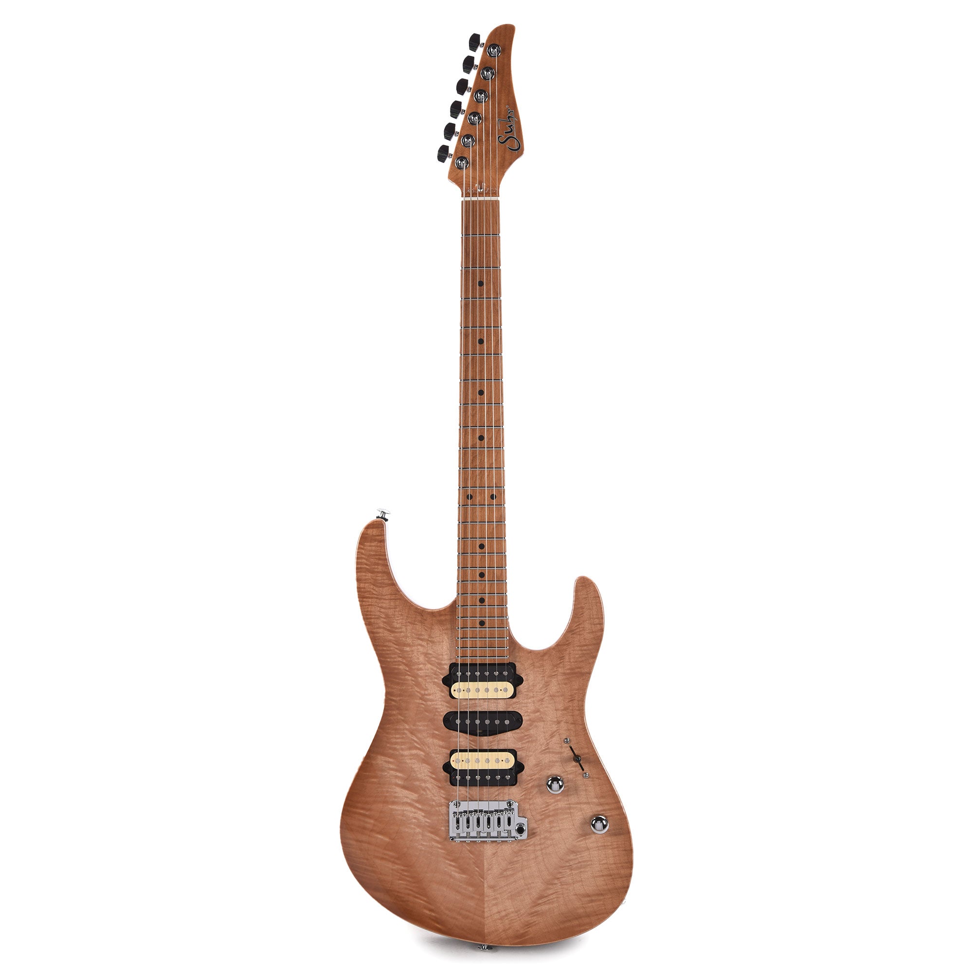Suhr Custom Modern HSH Angel Quilt Maple Natural Burst w/Roasted Maple Neck Electric Guitars / Solid Body