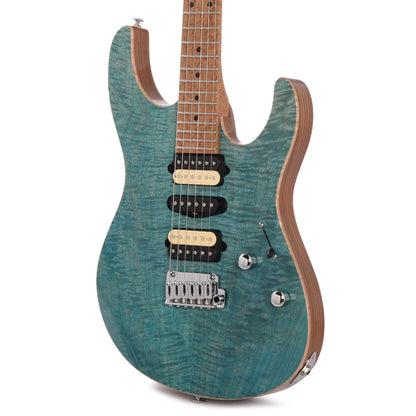 Suhr Custom Modern HSH Angel Quilt Maple/Swamp Ash Bahama Blue w/5A Birdseye Maple Neck Electric Guitars / Solid Body