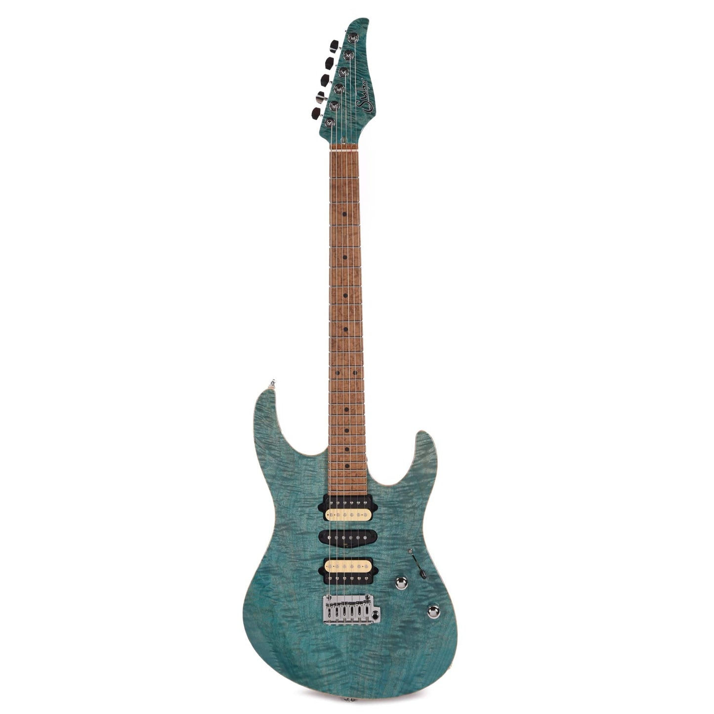Suhr Custom Modern HSH Angel Quilt Maple/Swamp Ash Bahama Blue w/5A Birdseye Maple Neck Electric Guitars / Solid Body