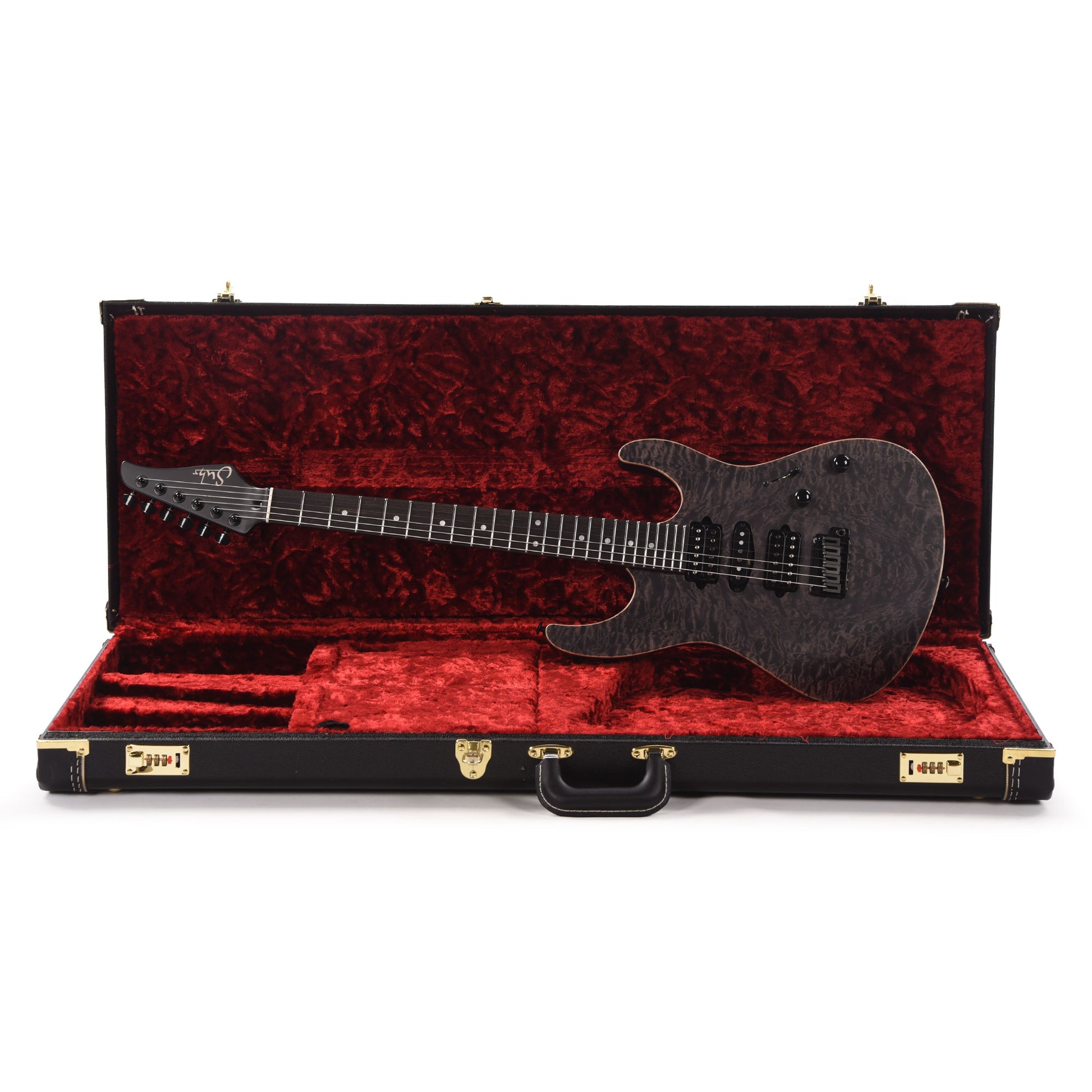 Suhr Custom Modern HSH Quilted Maple/Swamp Ash Transparent Charcoal Electric Guitars / Solid Body