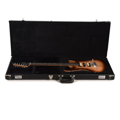 Suhr Custom Modern HSH Spalted Maple/Mahogany Dark Brown Burst w/Roasted Flame Maple Neck Electric Guitars / Solid Body