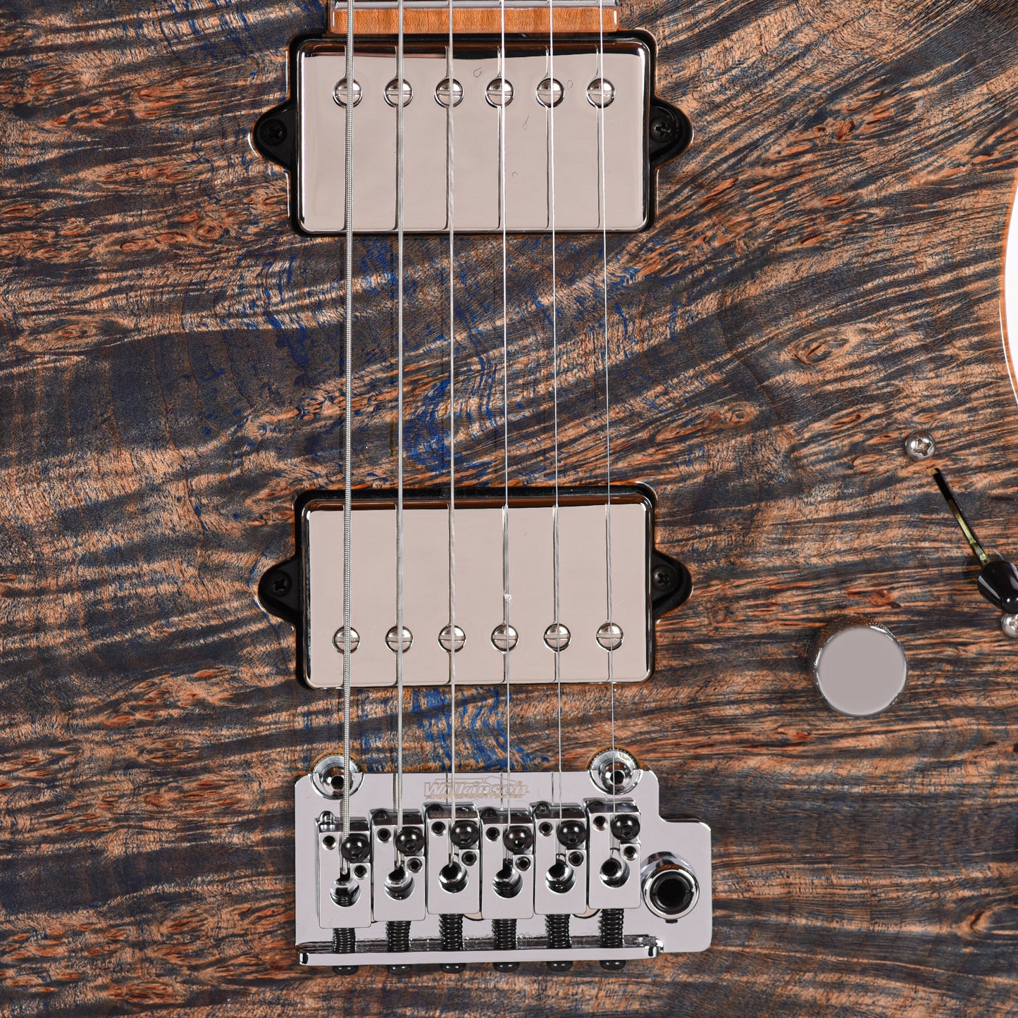 Suhr Custom Modern Trans Blue Denim w/CME-Selected Waterfall Burl Maple 1-Piece Top Electric Guitars / Solid Body