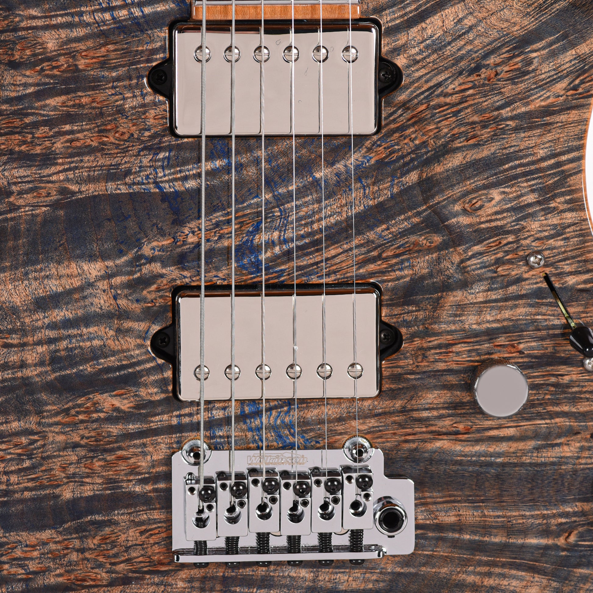 Suhr Custom Modern Trans Blue Denim w/CME-Selected Waterfall Burl Maple 1-Piece Top Electric Guitars / Solid Body
