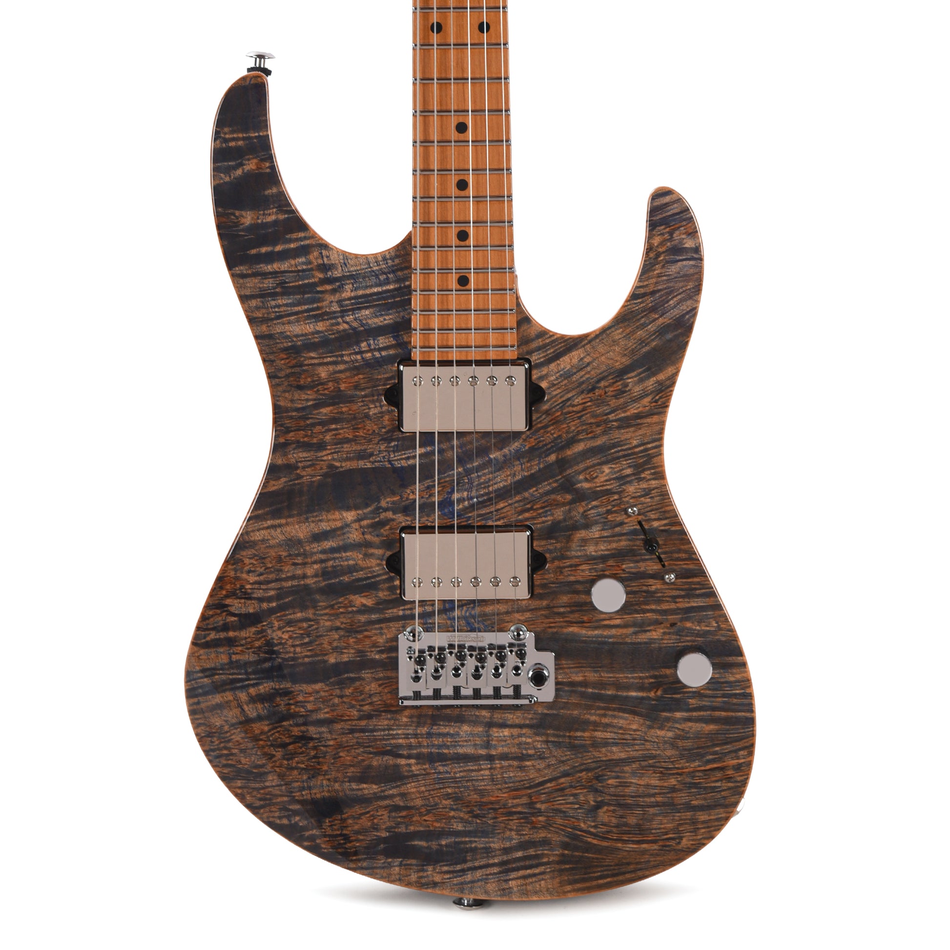 Suhr Custom Modern Trans Blue Denim w/CME-Selected Waterfall Burl Maple 1-Piece Top Electric Guitars / Solid Body