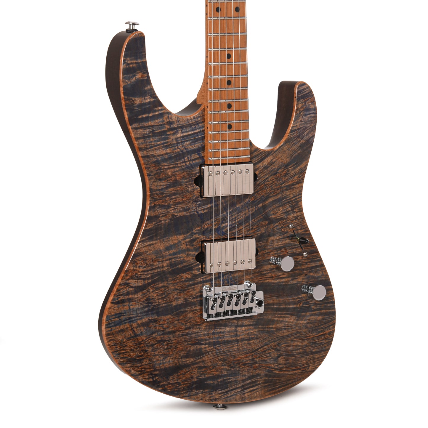 Suhr Custom Modern Trans Blue Denim w/CME-Selected Waterfall Burl Maple 1-Piece Top Electric Guitars / Solid Body