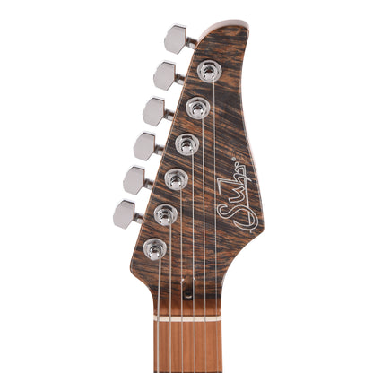 Suhr Custom Modern Trans Blue Denim w/CME-Selected Waterfall Burl Maple 1-Piece Top Electric Guitars / Solid Body